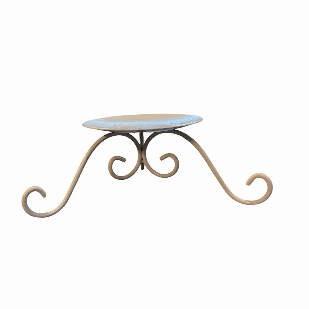 Vintage Candle Holders‎ White Metal Scroll Set of (3)